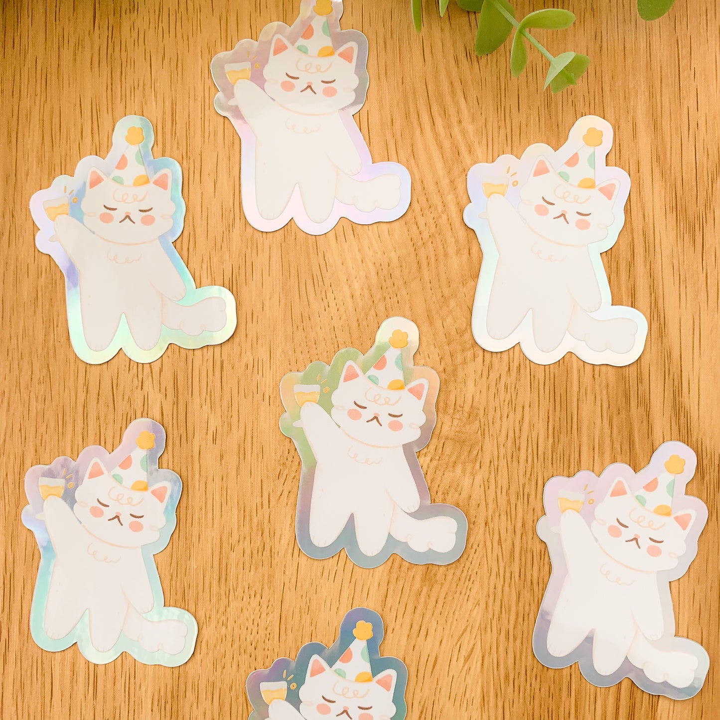 Party Cats Iridescent stickers - Limited Edition Patreon vinyl stickers