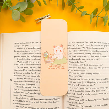 'No More Adulting' Cat Bookmark