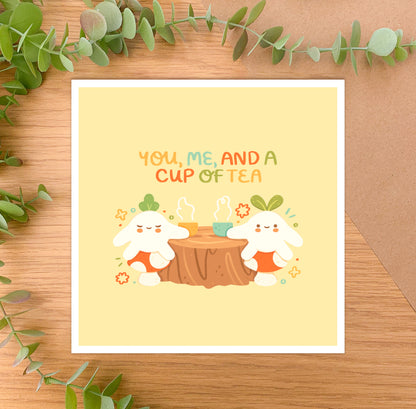 You, Me, and a Cup of Tea - Square Art Print
