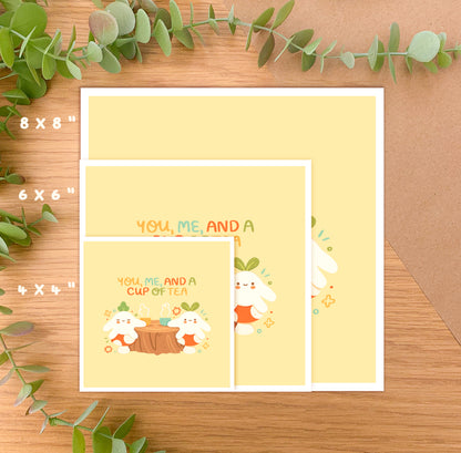 You, Me, and a Cup of Tea - Square Art Print