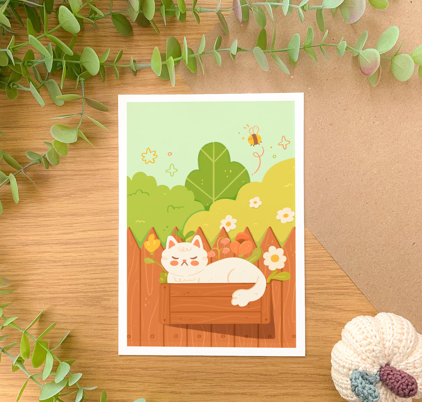 Flowerbox Cat - Art Print
