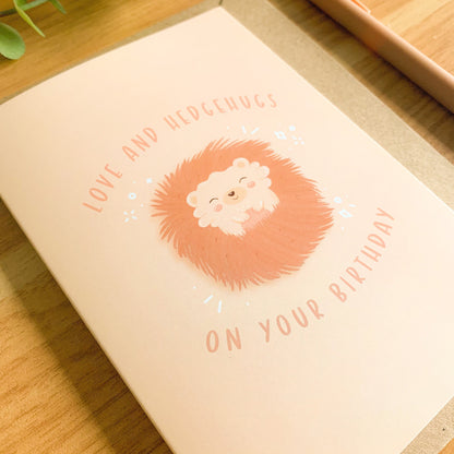 Love and Hedgehugs! - Cute Illustrated Greetings Card