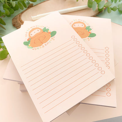'No Thoughts, Head Empty' A6 Sloth Listpad