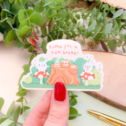Time for a Tea Break Meebloos - Glossy Sticker