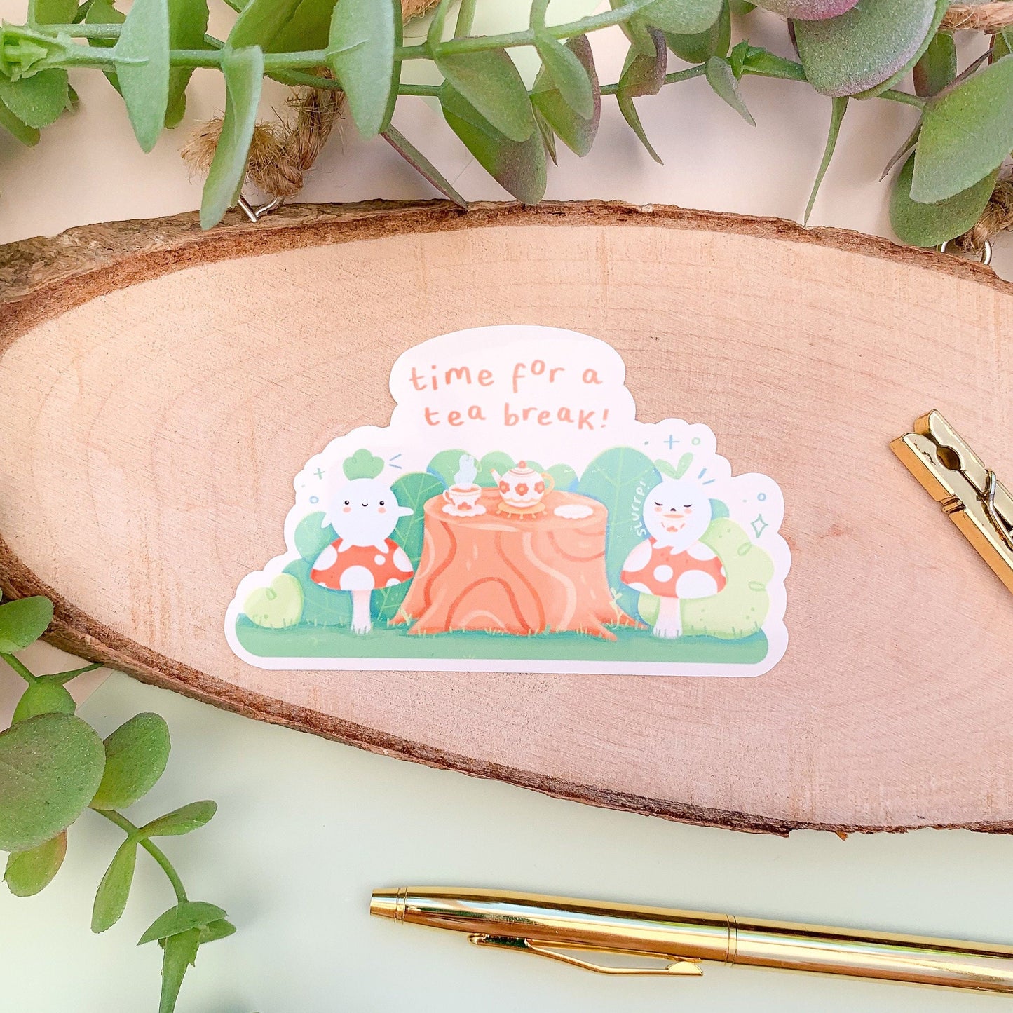 Time for a Tea Break Meebloos - Glossy Sticker