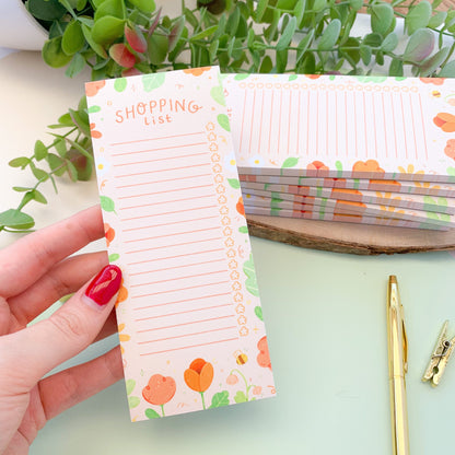 Floral Shopping List Notepad
