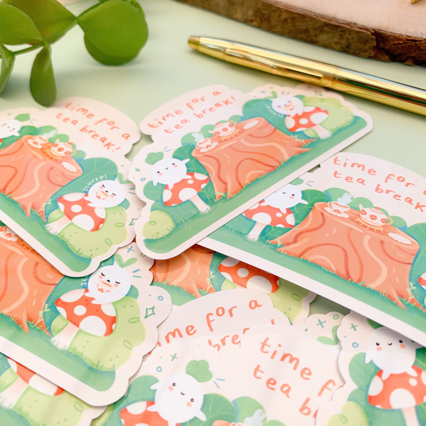 Time for a Tea Break Meebloos - Glossy Sticker