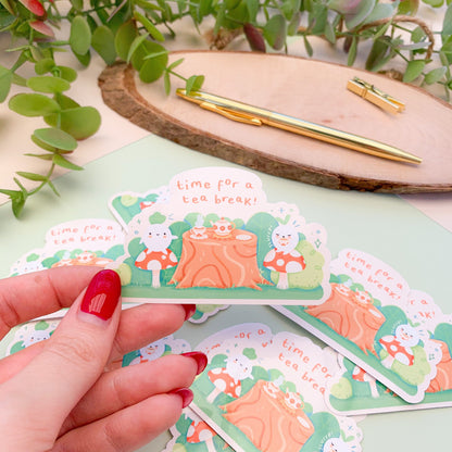 Time for a Tea Break Meebloos - Glossy Sticker