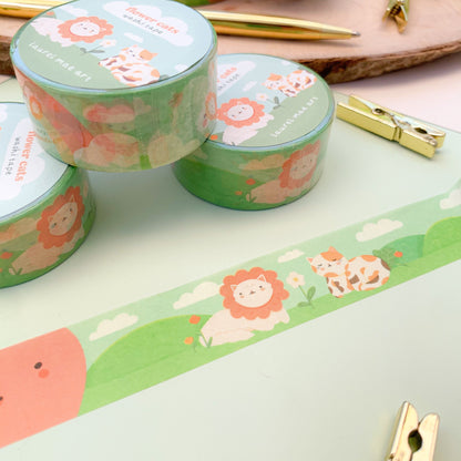 Flower Cats - Chunky Washi Tape