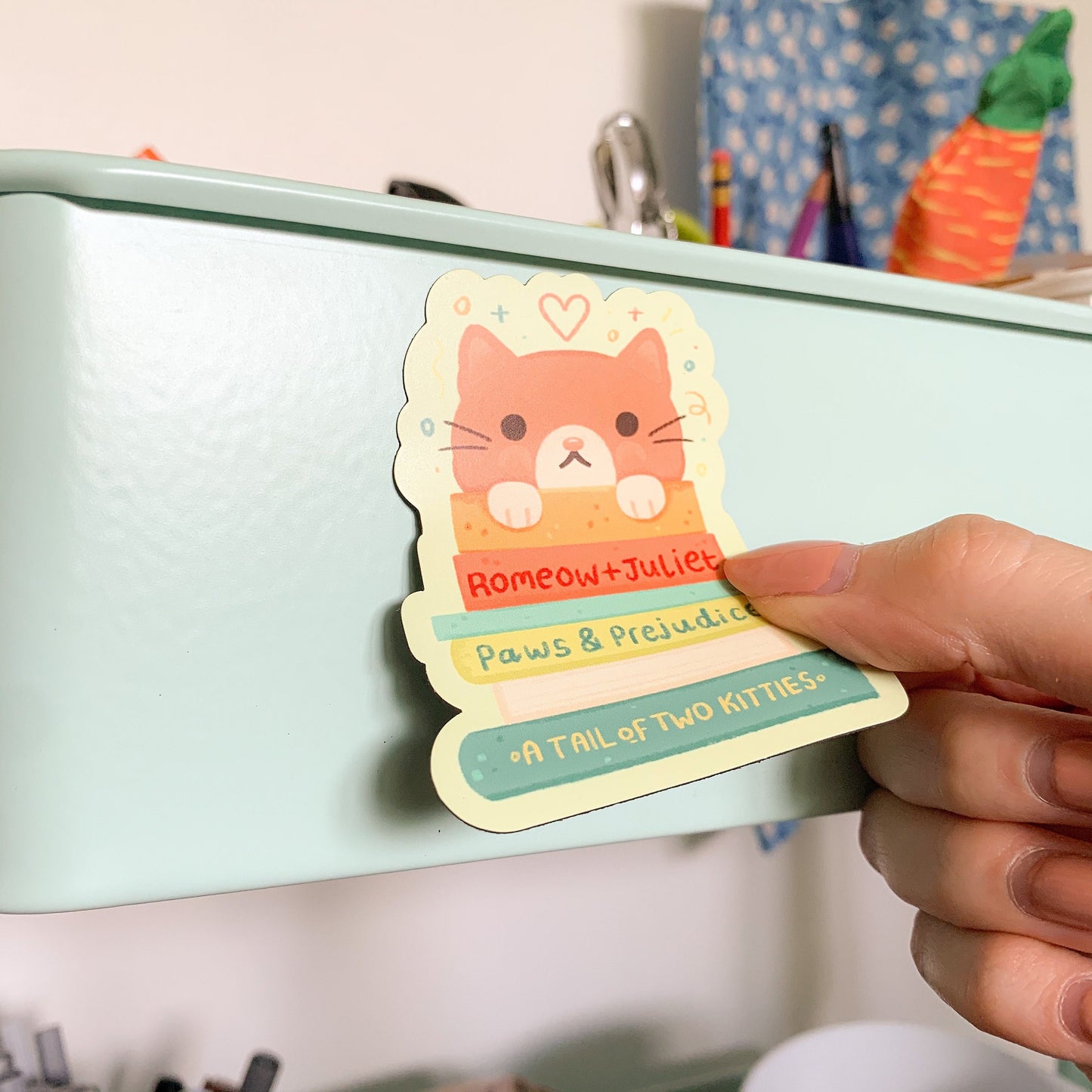 Bookstack Cat Magnet