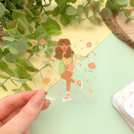 Summer Outfit - Clear Vinyl Sticker